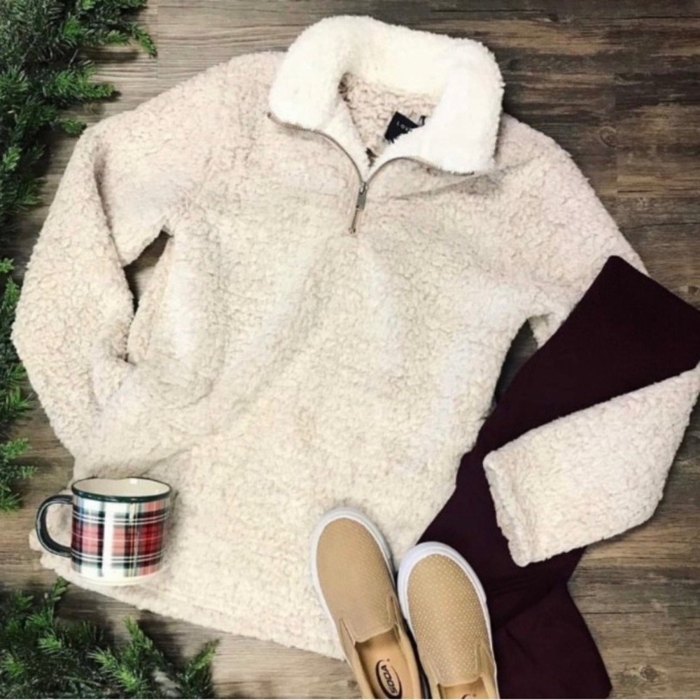 fleece faux fur women pullover long sleeve tops